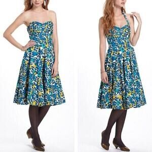 Girls from Savoy by Anthropologie Edith Halter Dress Retro Pinup Fit Flare Sz. 4